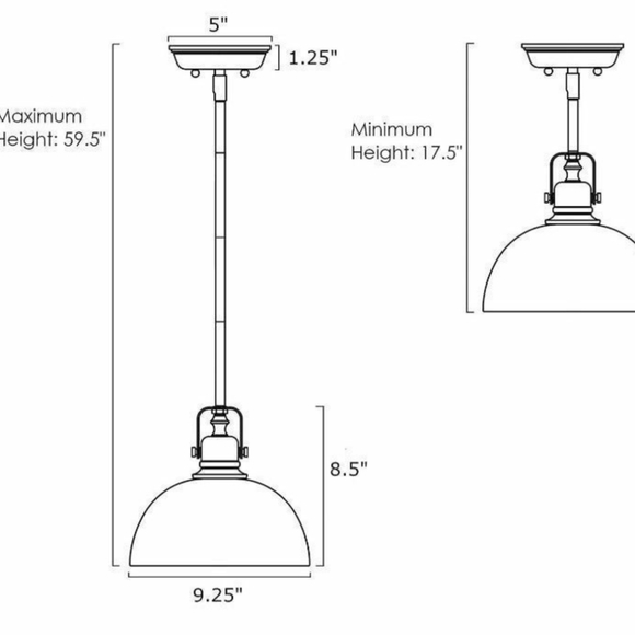 Modern Industrial 1-Light Pendant Light - Picture 3 of 4